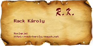 Rack Károly névjegykártya