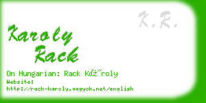 karoly rack business card